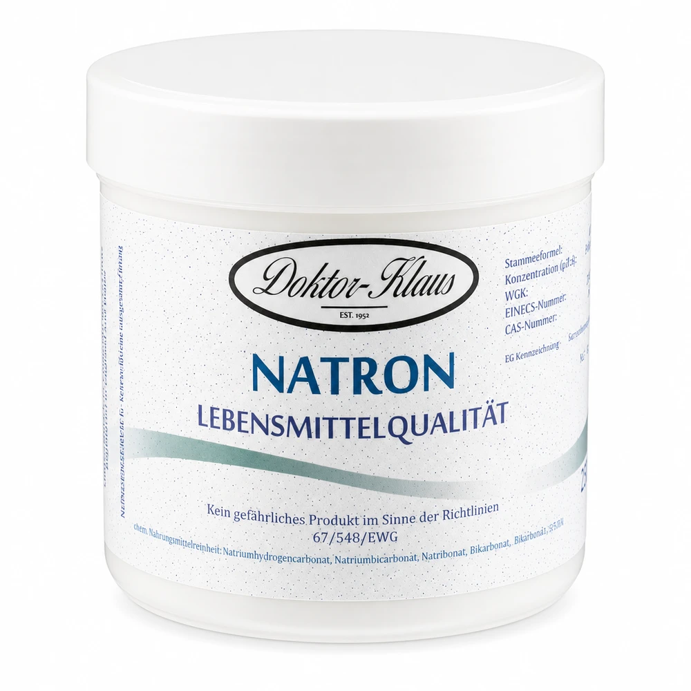 Natriumbikarbonat 250g Doctor Klaus 250 g Doctor Klaus bakpulver i en vit burk - livsmedelsgodkänd för kök och hushåll
