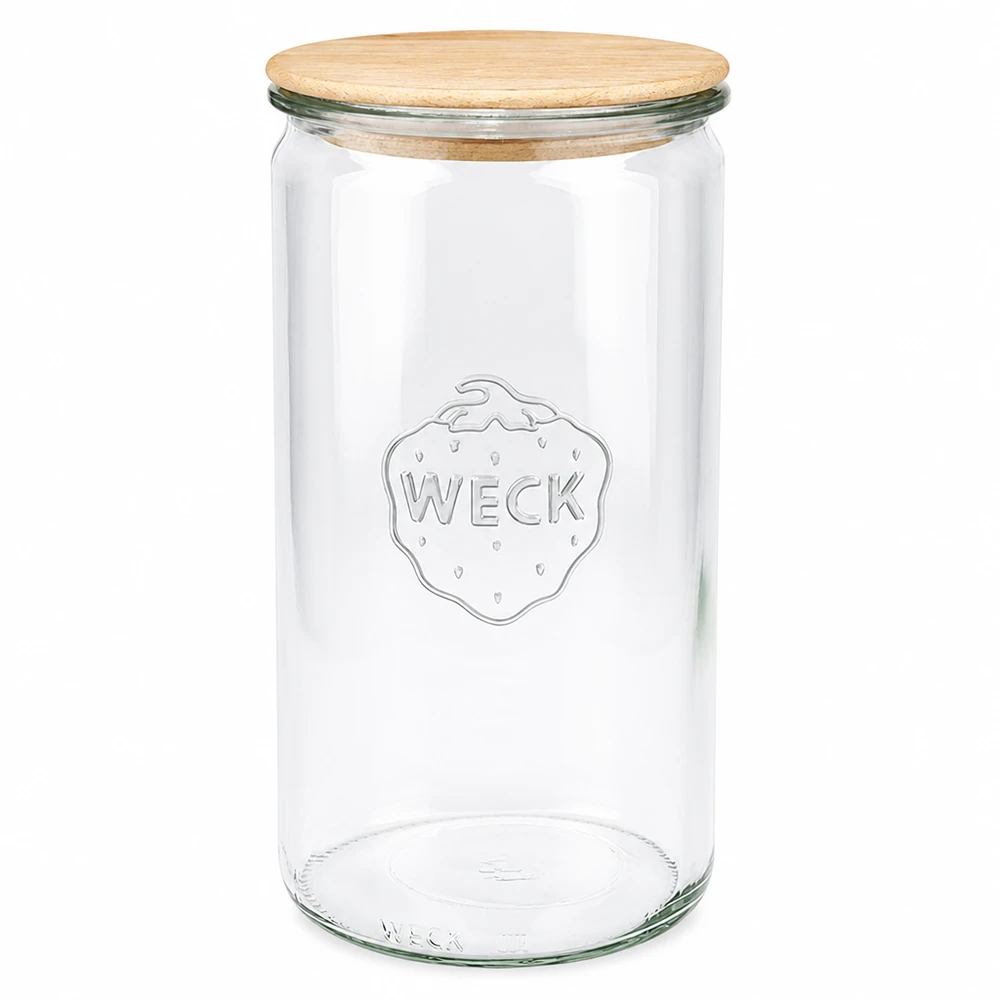1590ml cylinderburk WECK RR100 med trälock WECK cylinderburk 1590ml med trälock RR100 konserveringsburk förvaringsburk transparent tom