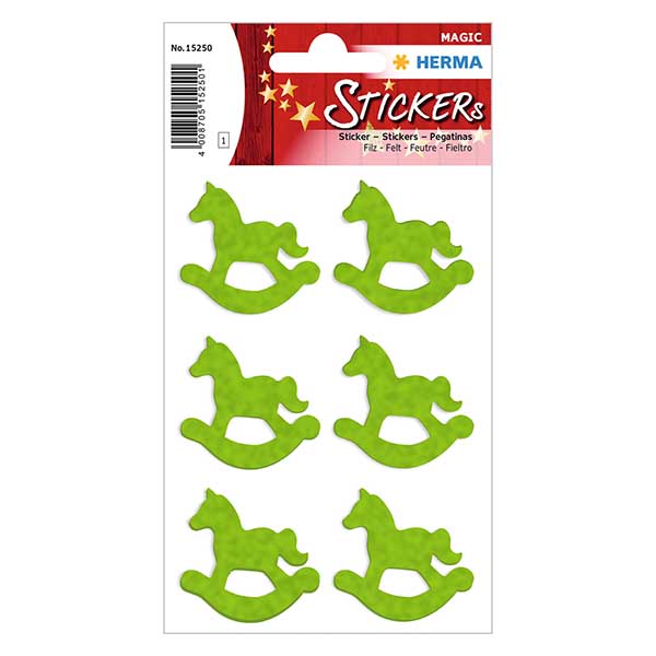 Filtklistermärken "Gungande häst" (6 klistermärken) Filtklistermärken "Gungande häst" (6 klistermärken)