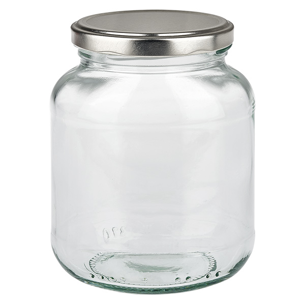 Oval burk 370 ml med lock BasicSeal silver UNiTWIST