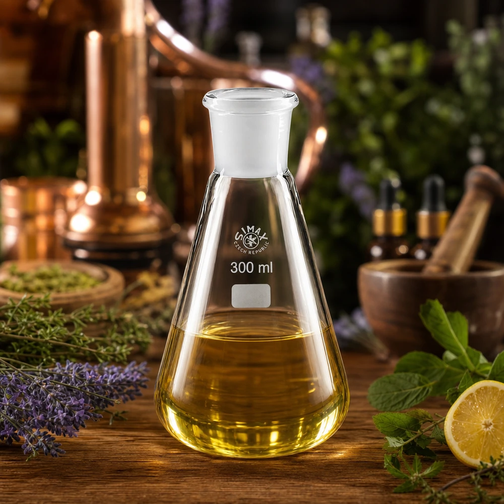 Erlenmeyerkolv 300ml med standardslipad fog (29/32) Erlenmeyerkolv 300 ml med bred bas och standardbotten 29/32 för stabil förvaring