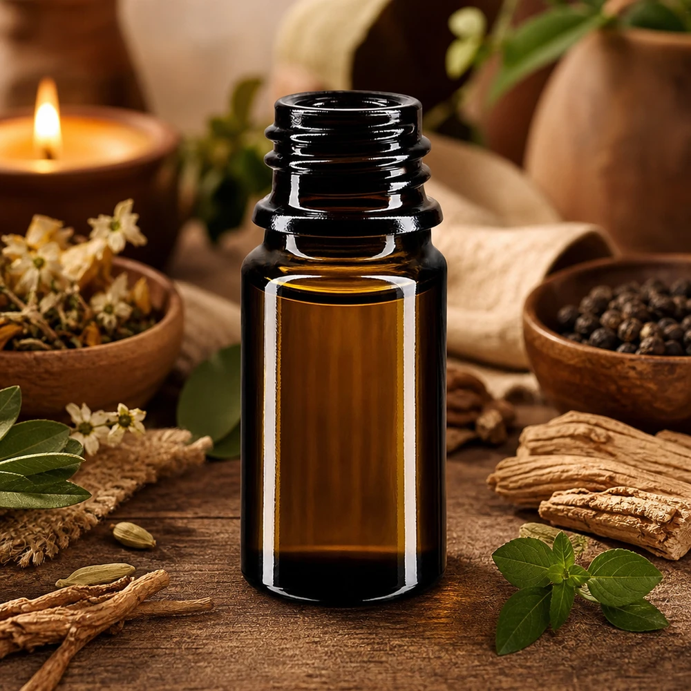 Violett glasflaska 5ml DIN 18 (Mironglas) Praktisk 5 ml Orion droppflaska tillverkad av violett Miron-glas, idealisk för aromaterapi och wellness