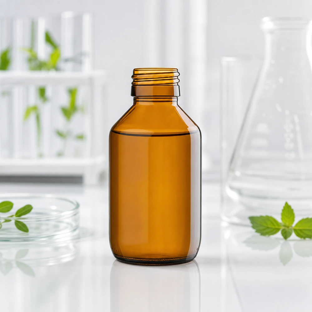 100ml medicinflaska brun, utan lock PP28 ApoGlas Högkvalitativ 100 ml bärnstensfärgad glasflaska för apotek med PP28-gänga för säker förvaring