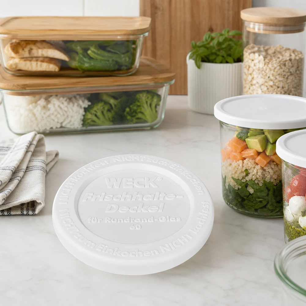 WECK Keep Fresh Lid RR60 Måltidsförberedelse Sallad i burk Förbereda hälsosamma måltider Lagerburk Grönsaker