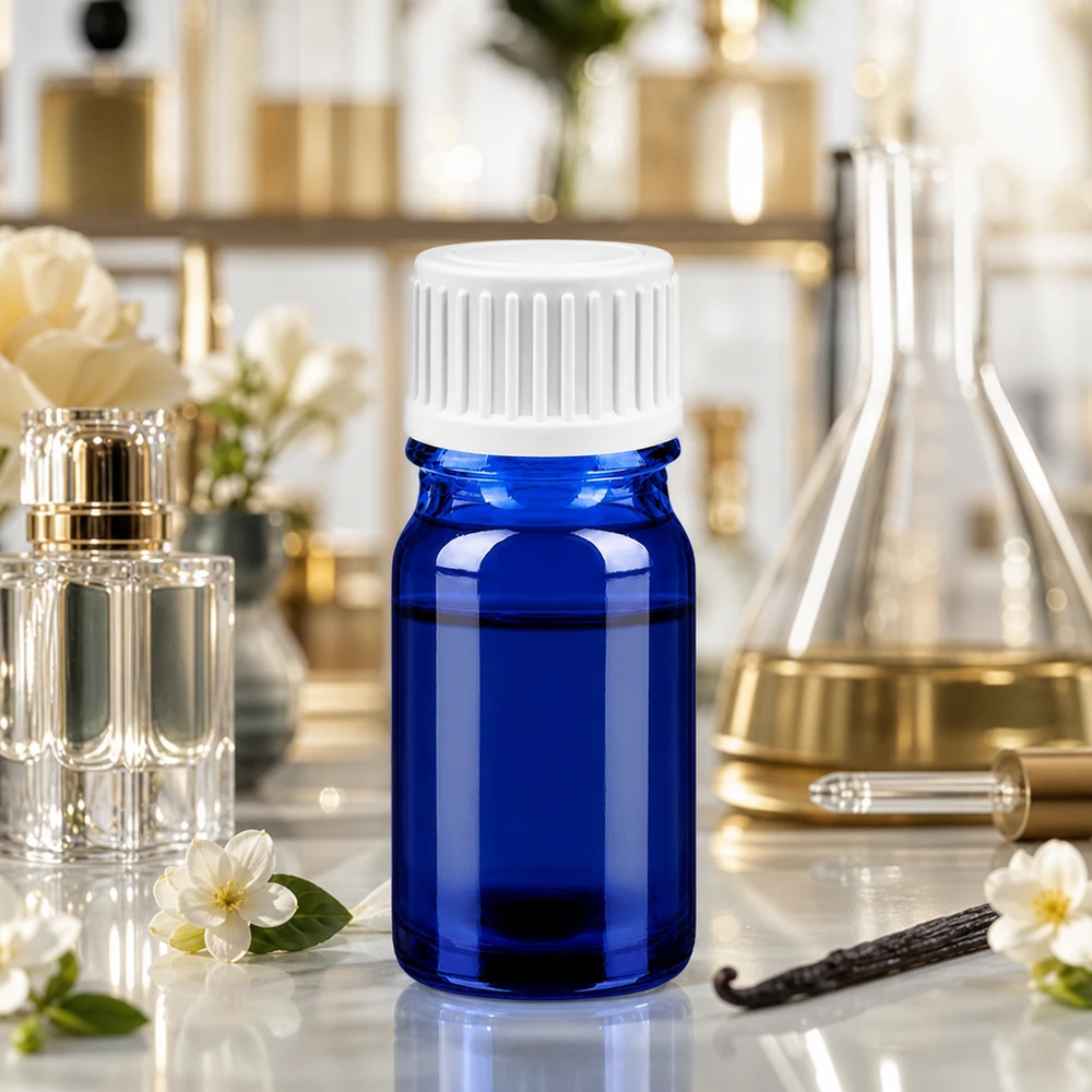 Högkvalitativ blå glasflaska 5ml med exakt dropplock för professionella applikationer