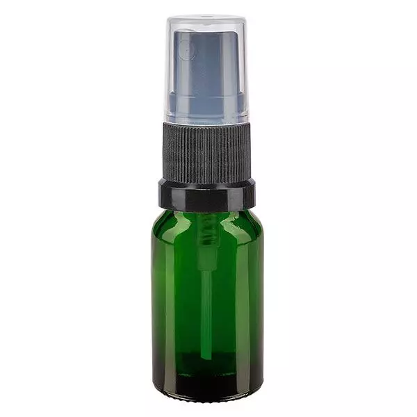 Apoteksflaska grön 10ml spraytopp svart Apoteksflaska grön 10ml spraytopp svart