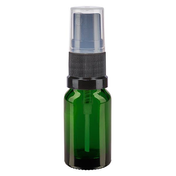 Apoteksflaska grön 10ml spraytopp svart Apoteksflaska grön 10ml spraytopp svart