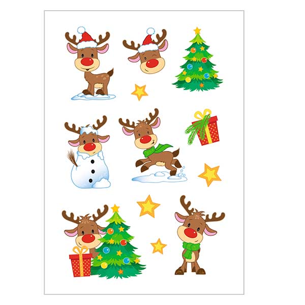 "Rudolph" klistermärken (24 klistermärken med glitter) "Rudolph" klistermärken (24 klistermärken med glitter)