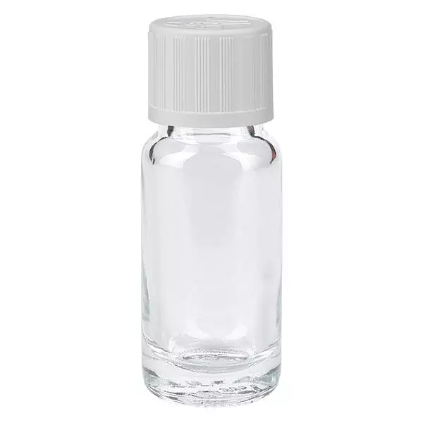 Apoteksflaska klar 10ml droppflaska vit barnskyddande standard Apoteksflaska klar 10ml droppflaska vit barnskyddande standard