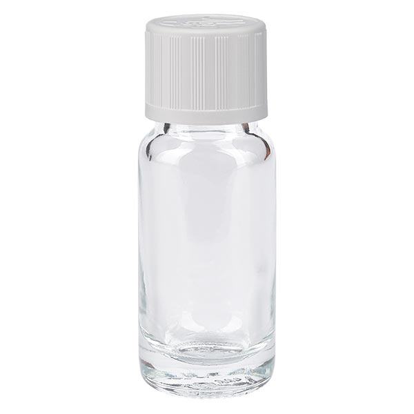 Apoteksflaska klar 10ml droppflaska vit barnskyddande standard Apoteksflaska klar 10ml droppflaska vit barnskyddande standard