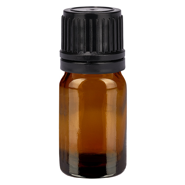 5ml flaska 11mm skruvkork svart med sabotageskydd BrownLine UT18/5