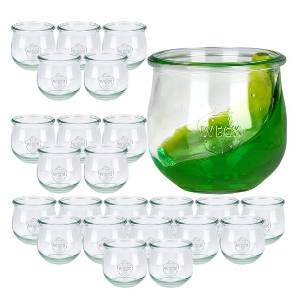 Set med 24 Weck-burkar, 370 ml, tulpanformade Set med 24 Weck-burkar, 370 ml, tulpanformade