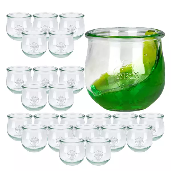 Set med 24 Weck-burkar, 370 ml, tulpanformade Set med 24 Weck-burkar, 370 ml, tulpanformade