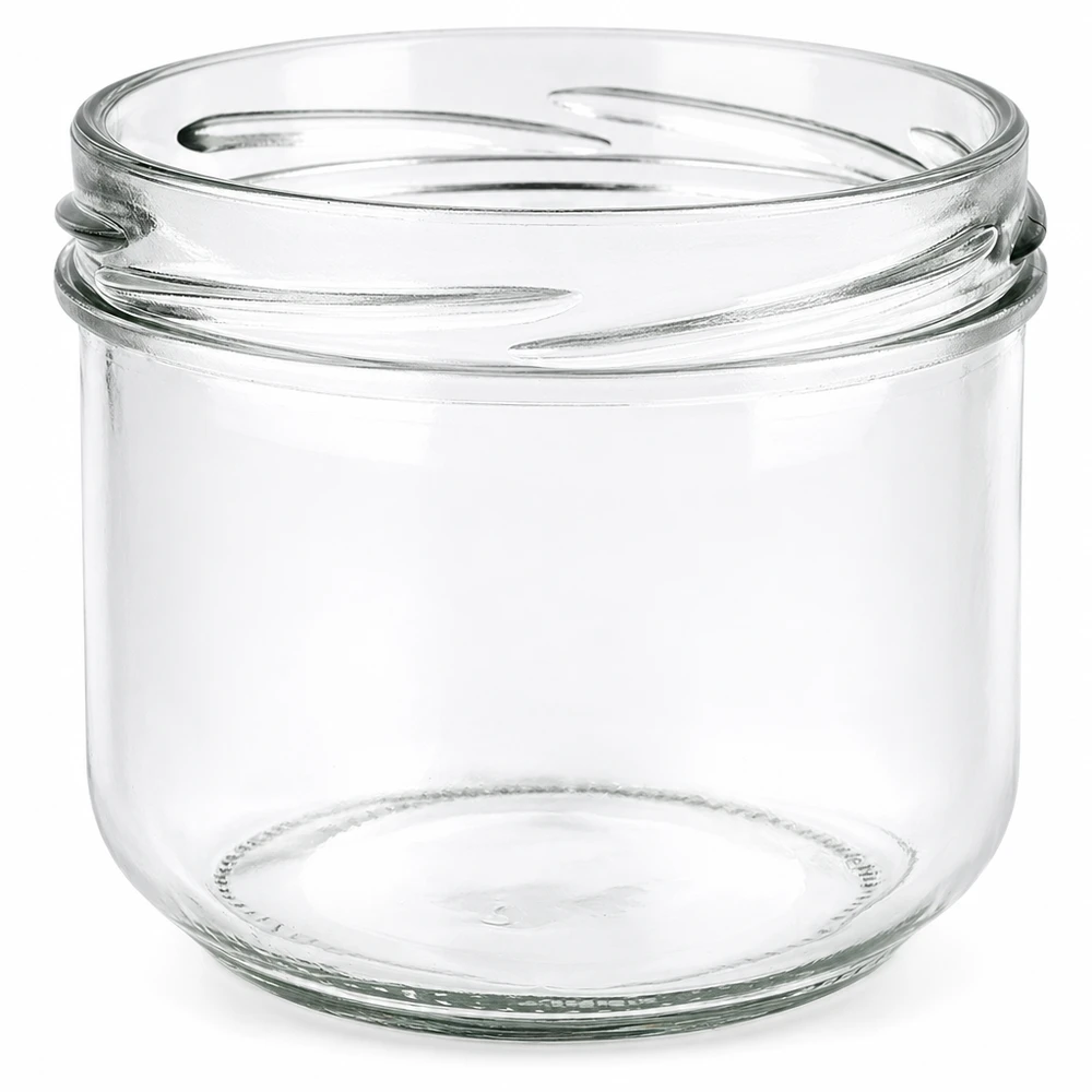 260ml Krossade glasögon utan lock (TO82) UNiTWIST UNiTWIST Sturz260 rund burk 260ml TO82 konserveringsburk transparent tom utan lock
