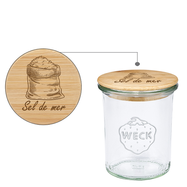 Trälock Sel de mer med WECK-glas 160 ml Trälock Sel de mer med WECK-glas 160 ml