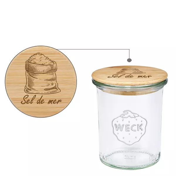Trälock Sel de mer med WECK-glas 160 ml Trälock Sel de mer med WECK-glas 160 ml
