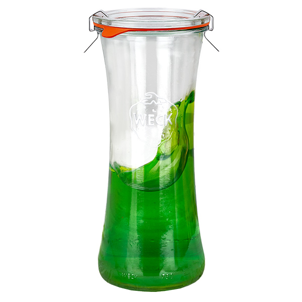 Set med 6 Weck-burkar 700 ml delikatessburk med glaslock Set med 6 Weck-burkar 700 ml delikatessburk med glaslock