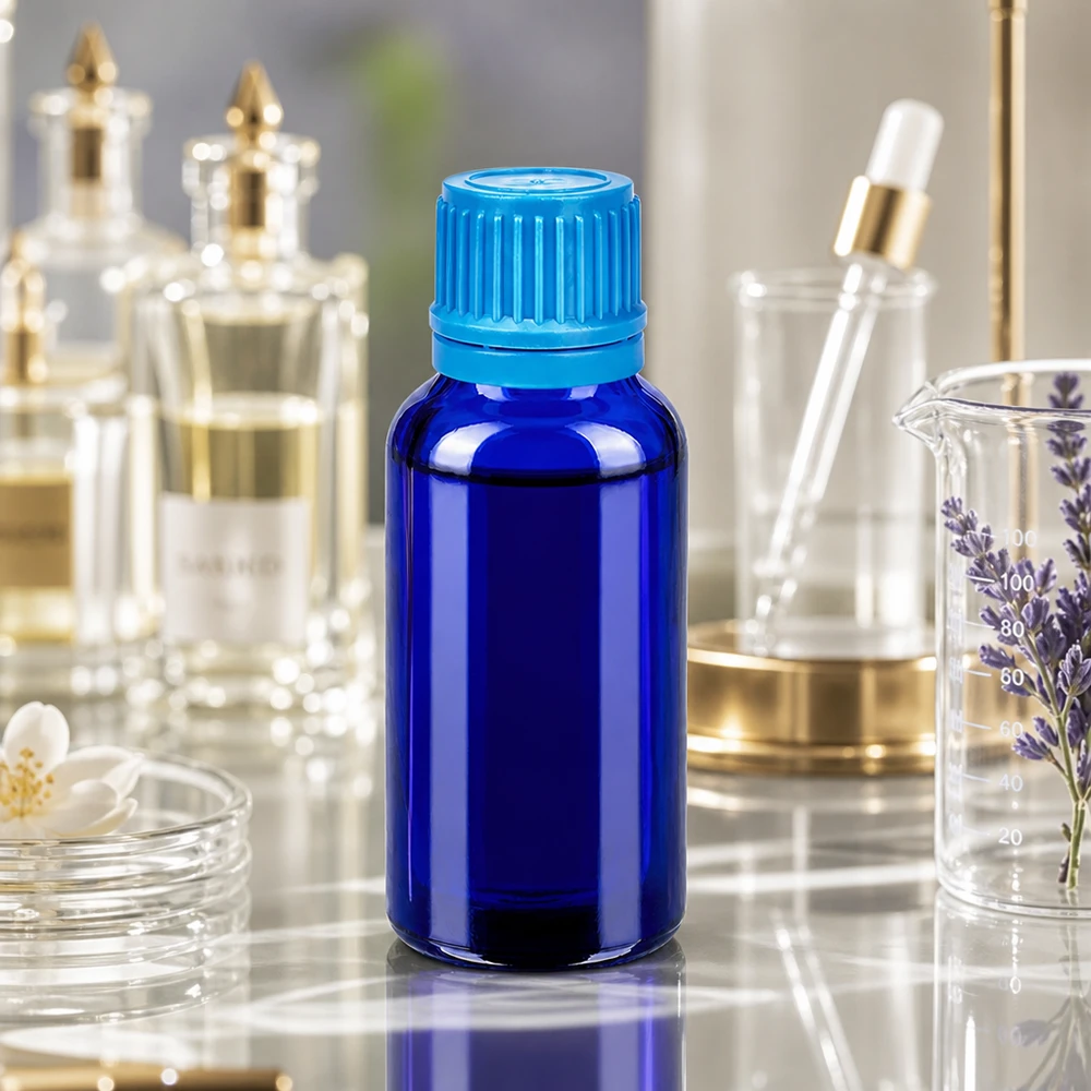 Robust 30 ml glasflaska med läckagesäkert skruvlock för säker förvaring