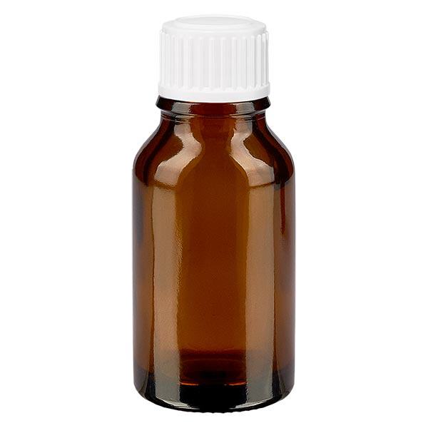 Apoteksflaska brun 15ml droppflaska vit 0,8mm standard Apoteksflaska brun 15ml droppflaska vit 0,8mm standard
