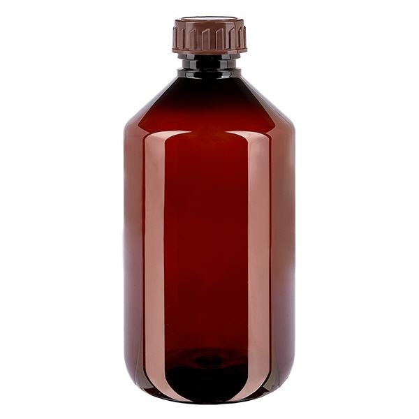 PET-flaska 500ml med brunt standardlock PET-flaska 500ml med brunt standardlock