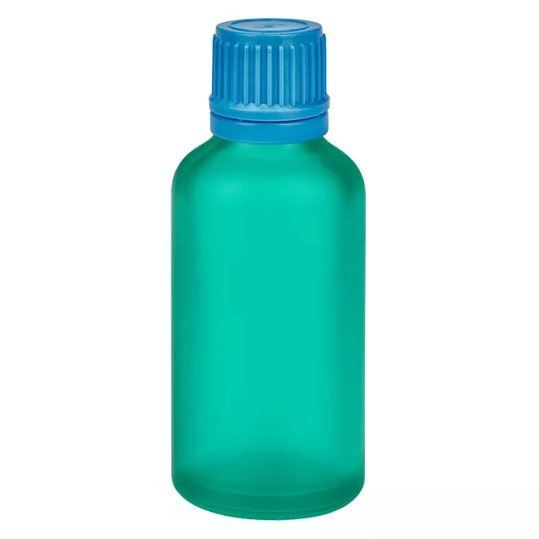 50ml flaska 11mm skruvkork blå med sabotageskydd GreenLine UT18/50 50ml flaska 11mm skruvkork blå med sabotageskydd GreenLine UT18/50