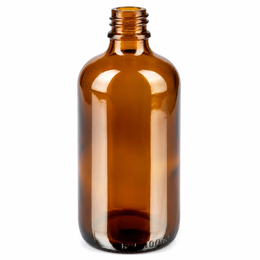 100ml flaska 11mm skruvkork röd standard BrownLine UT18/100 Brun glasflaska 100ml med 11mm gänga för farmaceutiska applikationer och laboratoriebruk