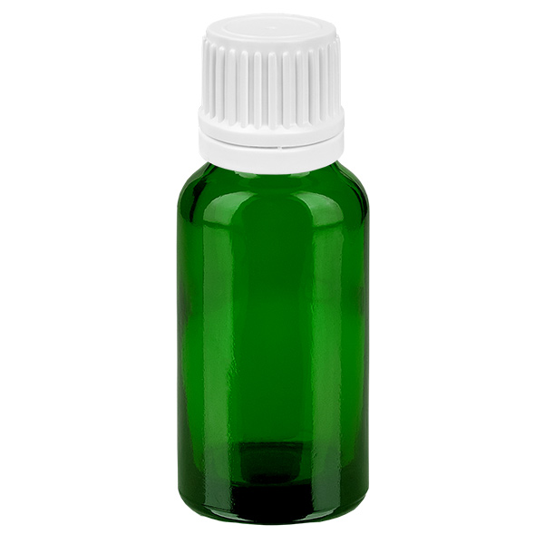 20ml Droppflaska 0.7mm vit med manipuleringssäkert lock GreenLine UT18/20