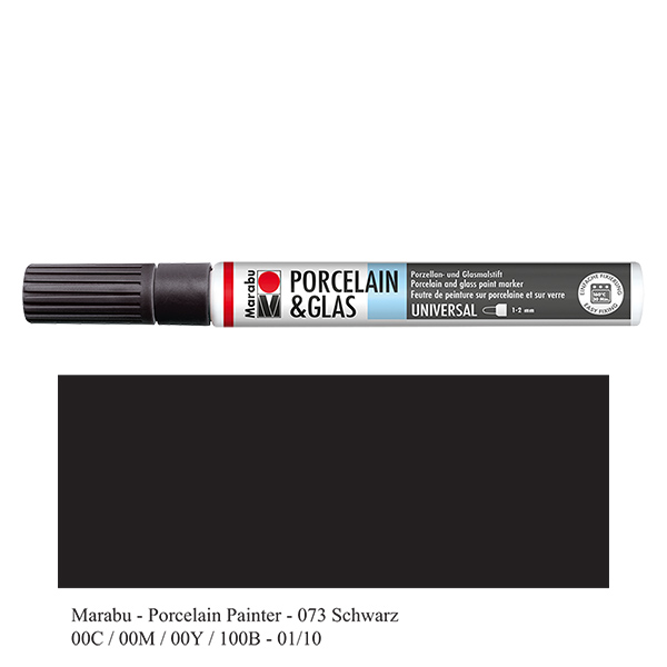 Svart krita 1-2mm för glas/porcelän Svart krita 1-2mm för glas/porcelän