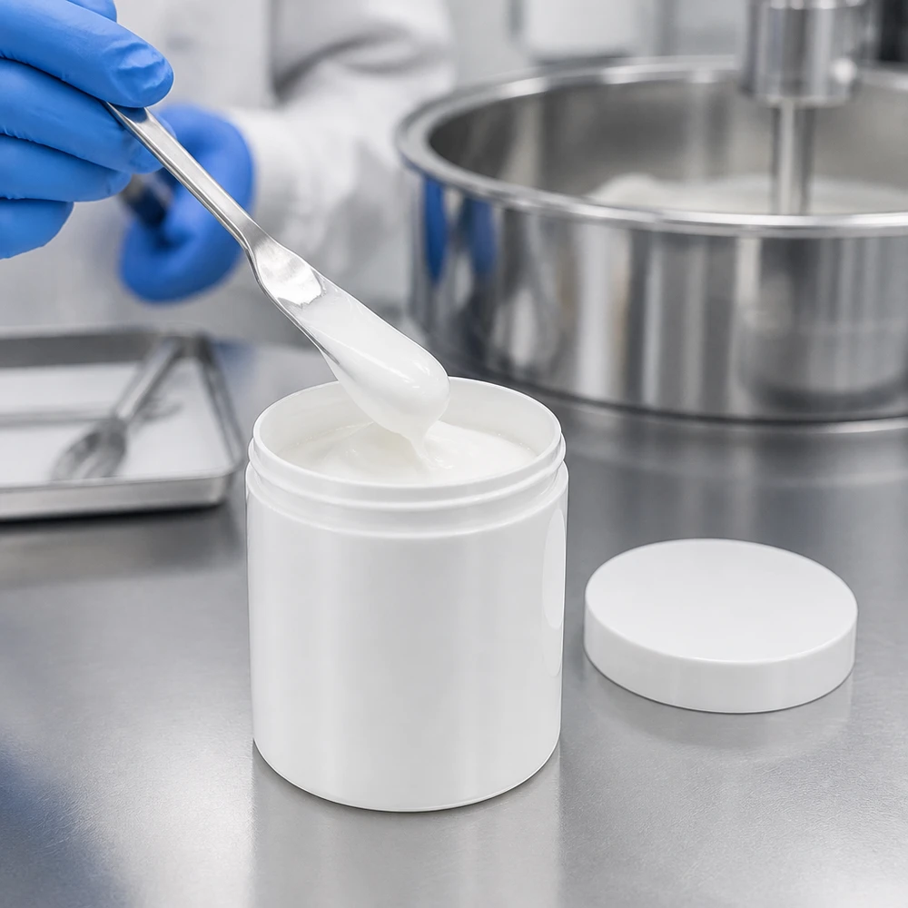 Kompakt salvorburk på 30 g i vitt med matchande skruvlock av livsmedelsgodkänd PP-plast