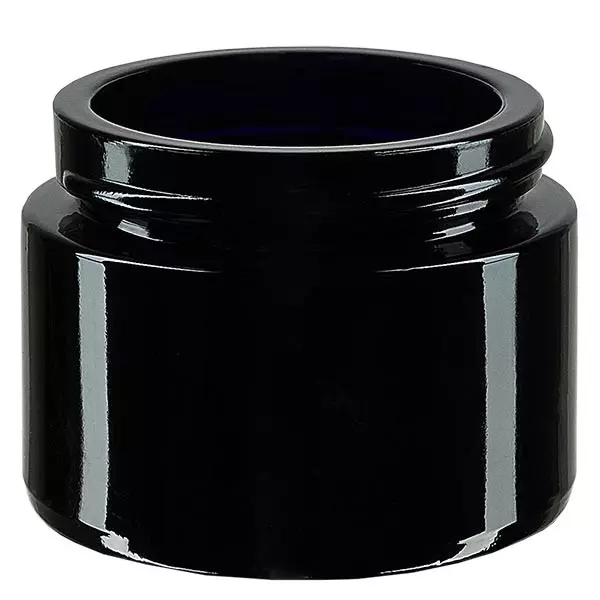 Kosmetisk burk i violett glas 50ml, utan lock Kosmetisk burk i violett glas 50ml, utan lock