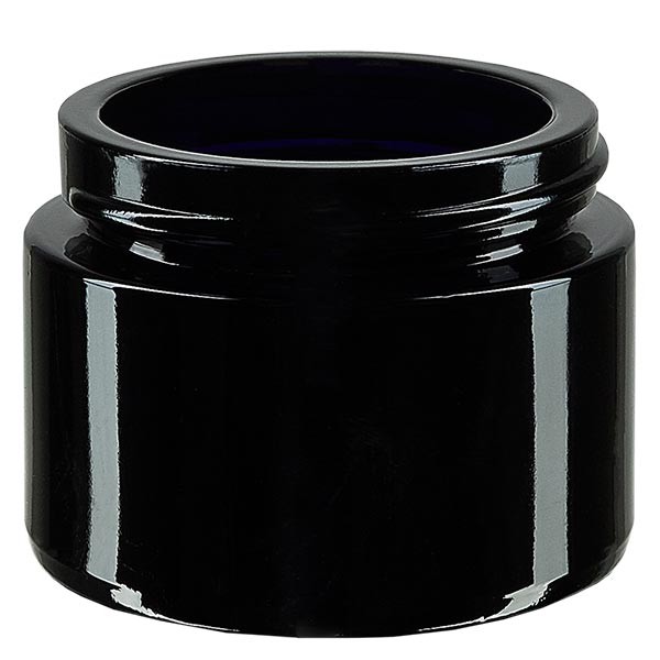 Kosmetisk burk i violett glas 50ml, utan lock