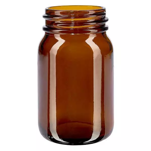 200 ml flaska med bred hals i bärnstensfärgat glas 200 ml flaska med bred hals i bärnstensfärgat glas