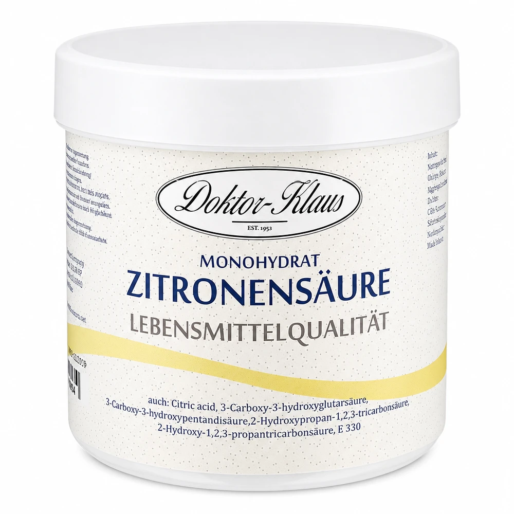 Citronsyra 250g Doktor-Klaus 250 g citronsyra Doktor-Klaus i vit burk för kök och hushåll