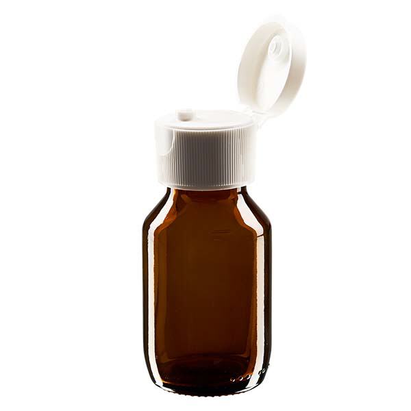 50ml medicinflaska brun, med flip-top lock ApoGlas 50ml medicinflaska brun, med flip-top lock ApoGlas