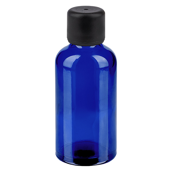 50ml flaska 6mm skruvkork svart standard BlueLine UT18/50