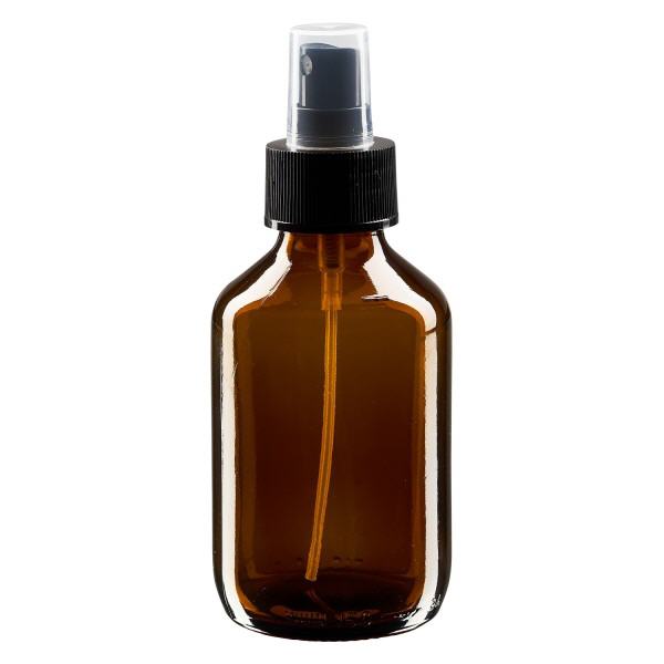 150ml medicinflaska brun, pumpförstärkare svart ApoGlas