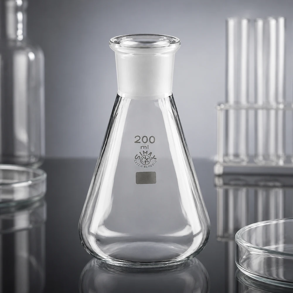 Erlenmeyerkolv 200ml med standardslipad fog (29/32)