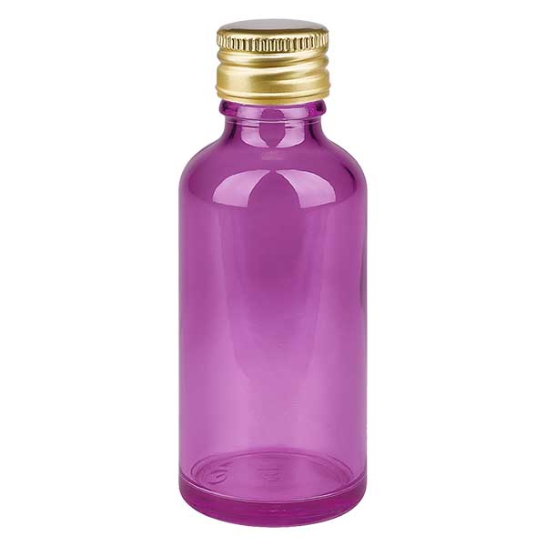 50ml flaska 11mm skruvkork aluminium guld standard PurpleLine. UT18/50
