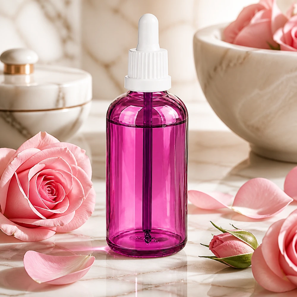 100ml pipettflaska vit Originality skruvkork PurpleLine UT18/100 100 ml pipettflaska av högkvalitativt glas i elegant PurpleLine-look för kosmetika
