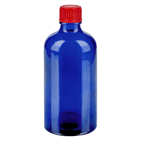 100ml flaska 11mm skruvkork röd standard BlueLine UT18/100