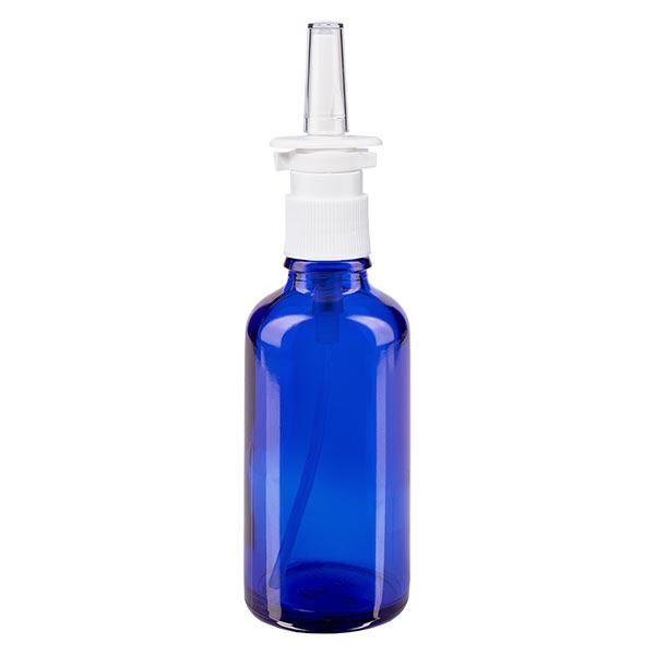 Apoteksflaska blå 50ml nässpray vit standard Apoteksflaska blå 50ml nässpray vit standard