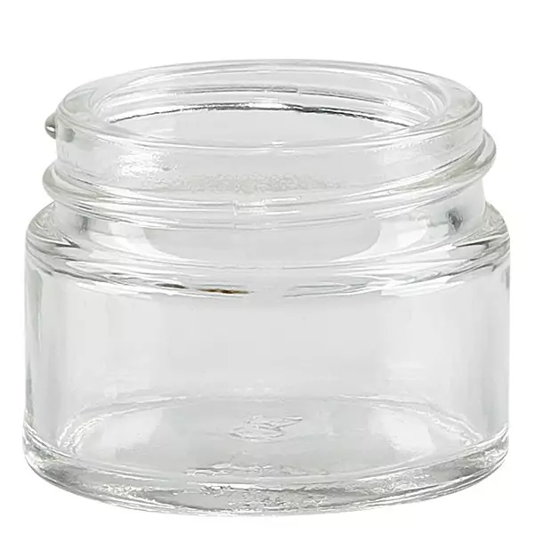 Salvburk (glasburk) 15 ml klar, utan lock, gänga 38mm/R3 Salvburk (glasburk) 15 ml klar, utan lock, gänga 38mm/R3
