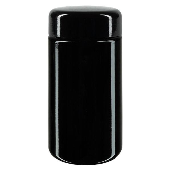 Bredhalsad burk+ violett glas 100ml, med svart lock Bredhalsad burk+ violett glas 100ml, med svart lock