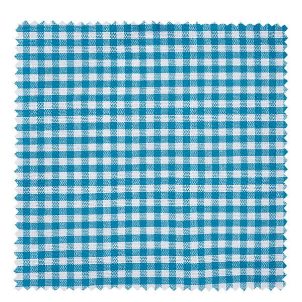 Smyckesunderlägg i tyg turkosrutigt 15cm kvadrat Eckiges Stoff Schmuckdeckchen in türkis-weißem Karomuster 15cm für Einmachgläser und Marmeladengläser