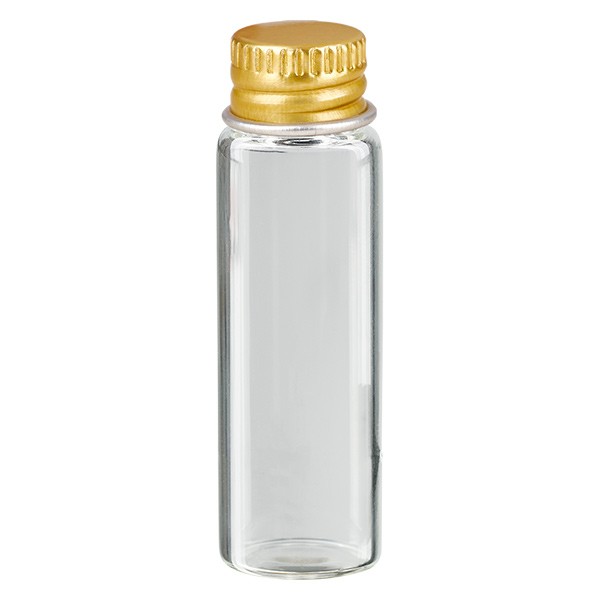 5ml mini glasflaska klar metallkork guld UNiTWIST 5ml mini glasflaska klar metallkork guld UNiTWIST