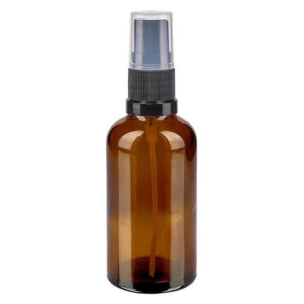 Apoteksflaska brun 50ml spraytopp svart Apoteksflaska brun 50ml spraytopp svart