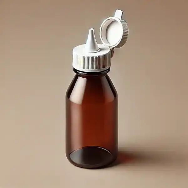 Braune PET-Medizinflaschen Klappverschluss