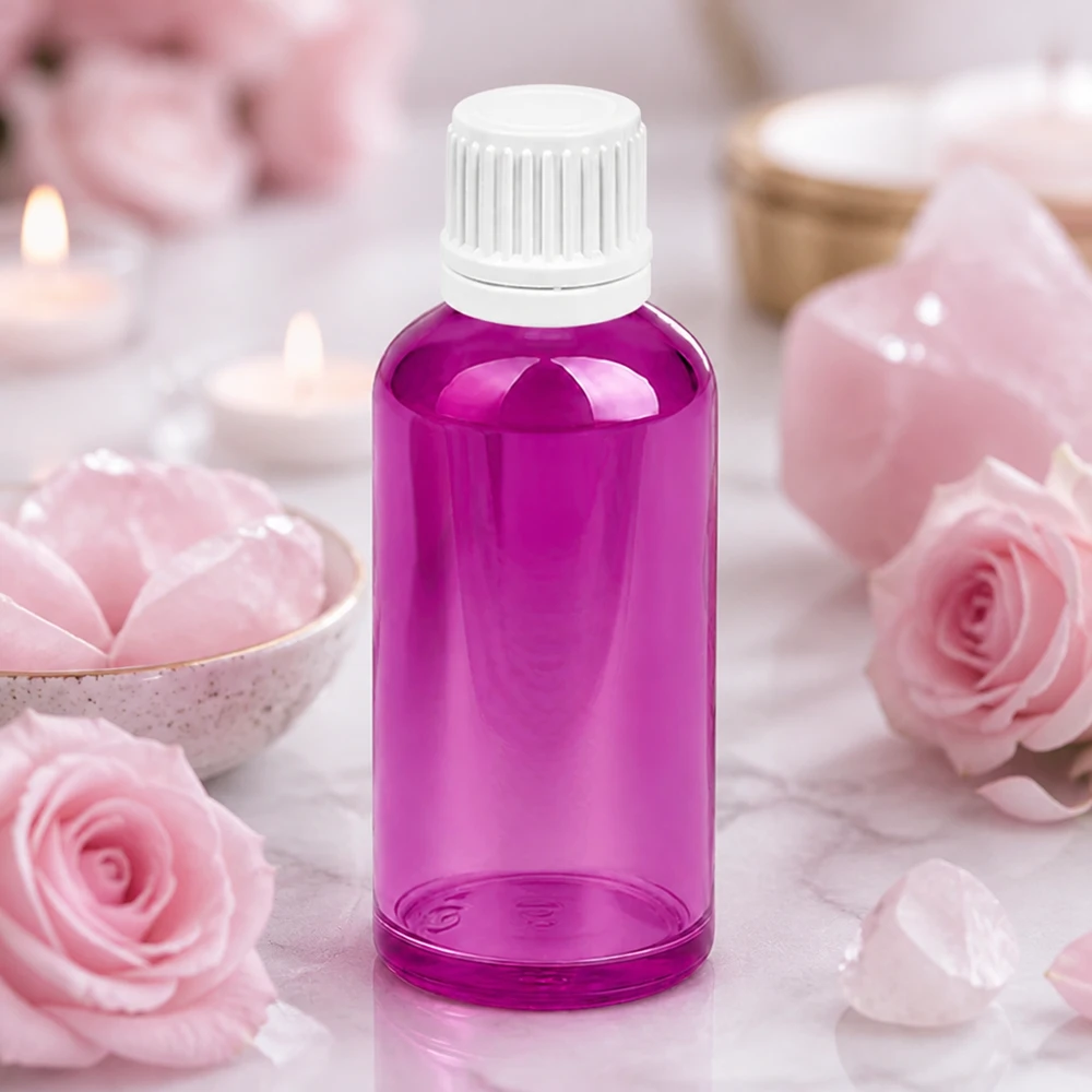 50ml droppflaska 0,7mm vit Originality skruvkork PurpleLine UT18/50 50 ml droppflaska i violett med ergonomisk design för enkel hantering och dosering