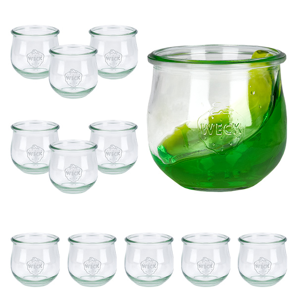 Set med 12 Weck-burkar, 370 ml, tulpanformade Set med 12 Weck-burkar, 370 ml, tulpanformade