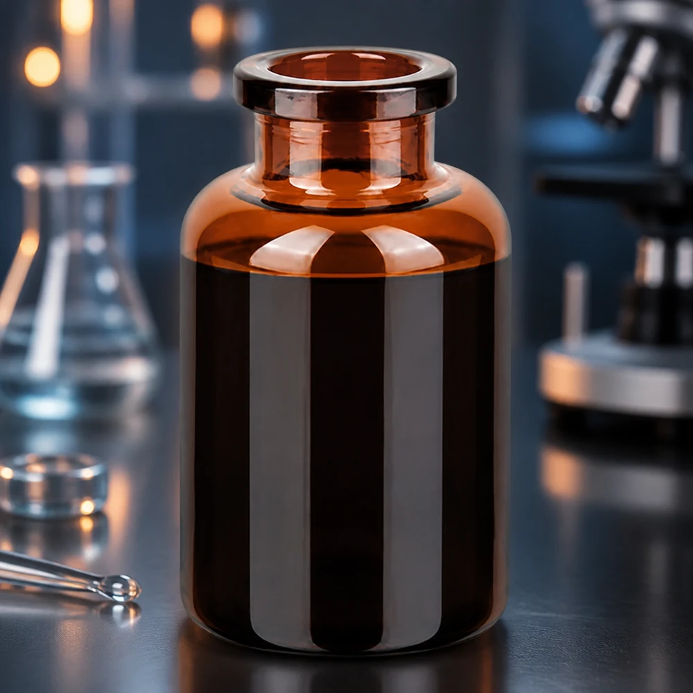 Injektionsflaska av bärnstensfärgat glas 20ml Hochwertige Injektionsflasche 20ml aus bernsteinfarbenem Borosilikatglas für Injektabilia